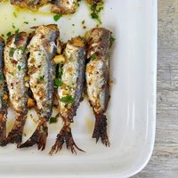 Mediterranean Garlic and Herb Crusted Roasted Sardines