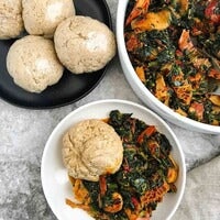 Oat Fufu and Kale Riro