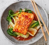 Teriyaki salmon with sesame pak choi