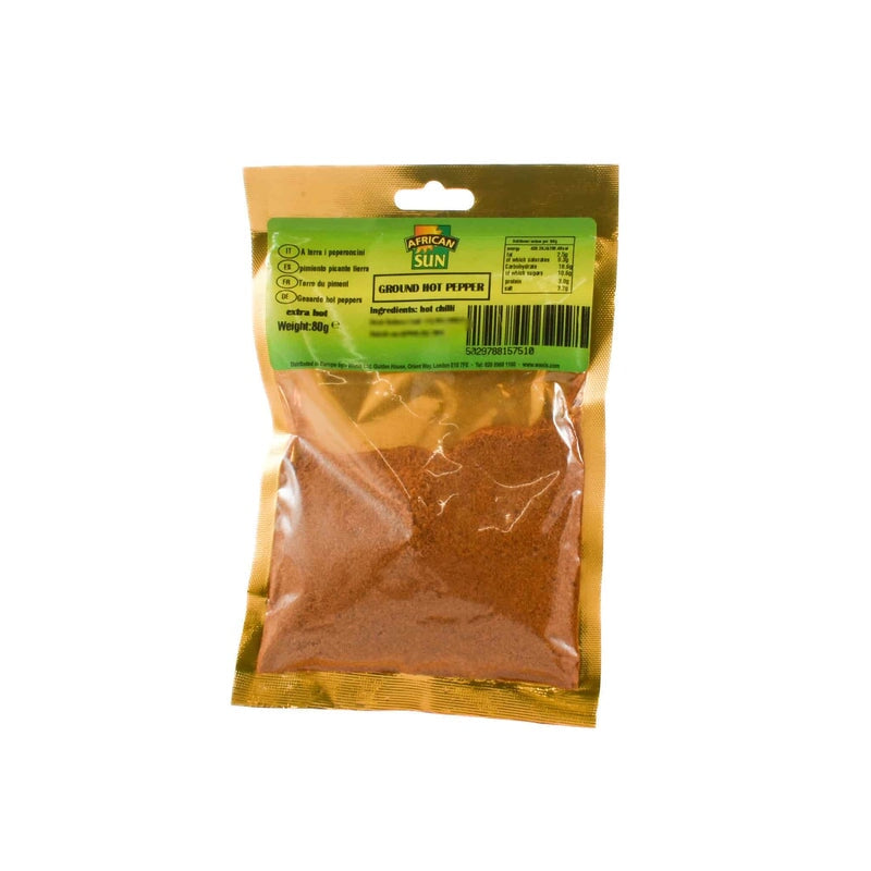 African Sun Ground Hot Pepper 80g