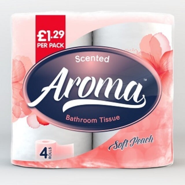 Aroma Scented Bathroom Tissue Soft Peach 4 Rolls