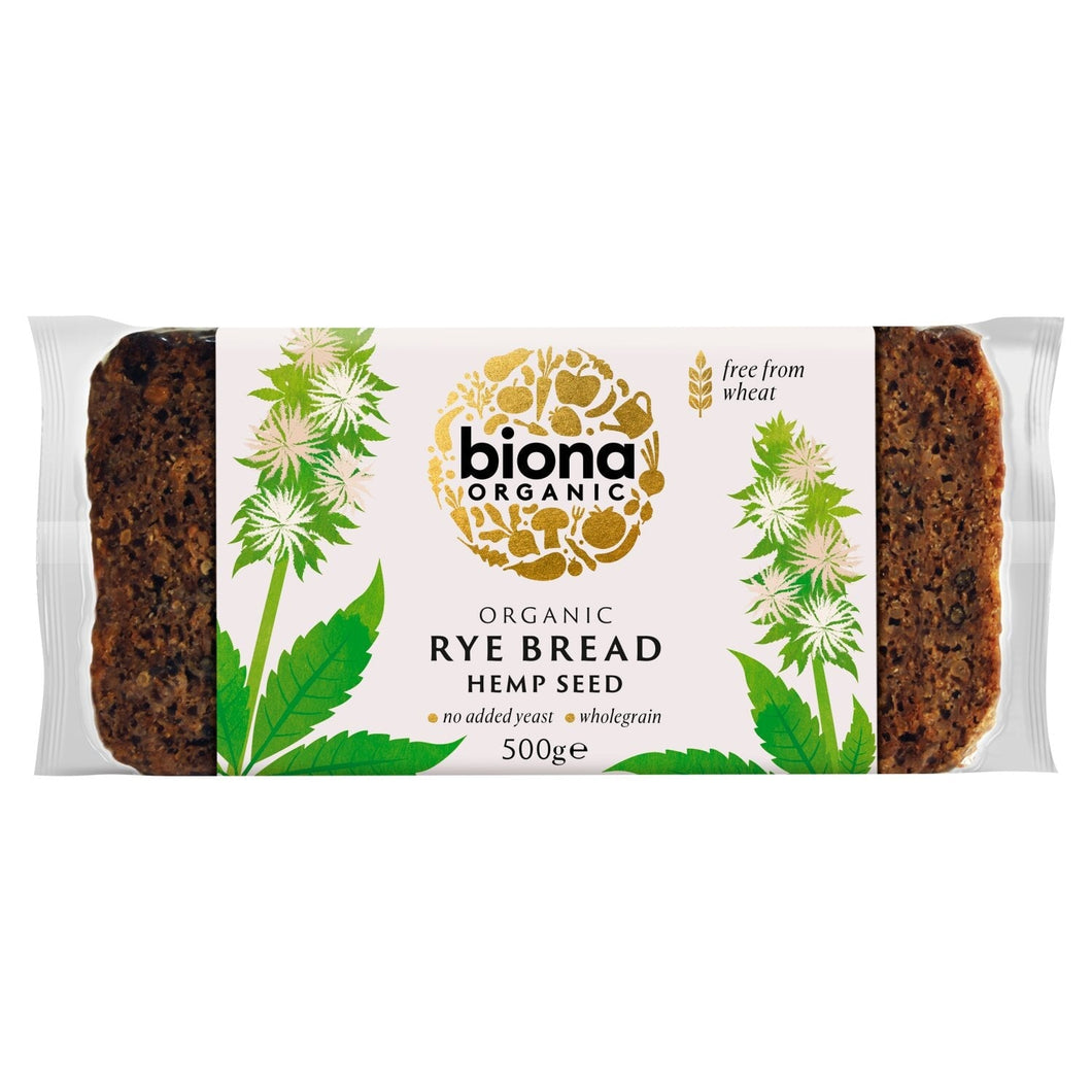 Biona Organic Rye Bread With Hemp Seed  500g