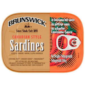 Brunswick Canadian Style Sardines In Louisiana Hot Sauce 106g