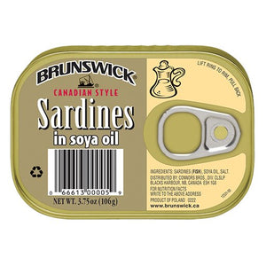 Brunswick Canadian Style Sardines In Soya Oil 106g