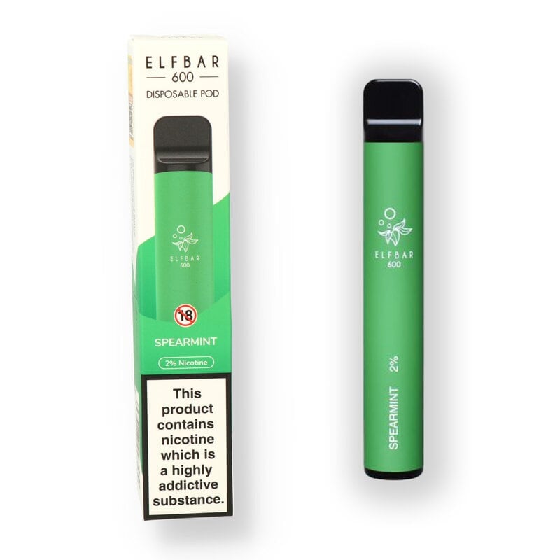 Elf Bar 600 Spearmint Disposable Vape 20mg Same Day Grocery Delivery