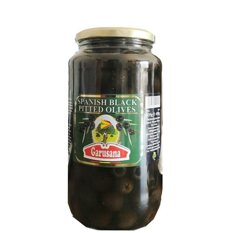 Garusana Spanish Black Pitted Olives 935g