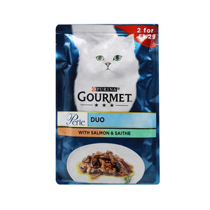 Gourmet Perle Duo Cat Food with Salmon & Saithe 2 x 85g