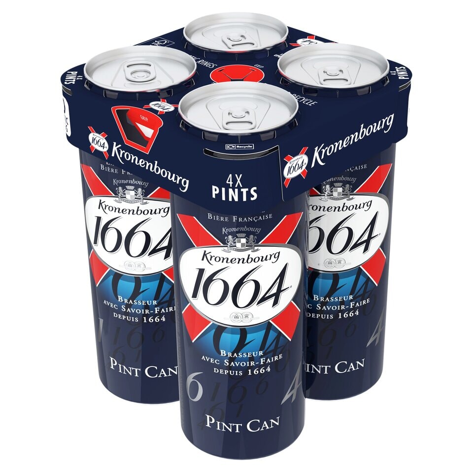 Kronenbourg 1664 Lager Beer Can 4 x 568ml