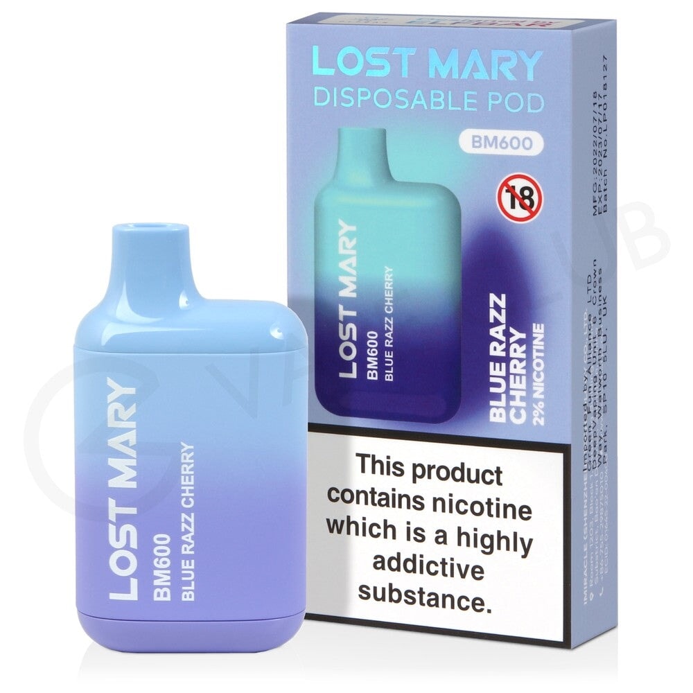 Lost Mary Blue Razz Cherry BM600 disposable vape