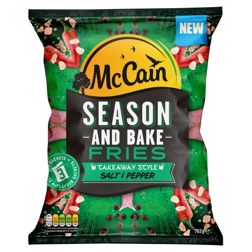 McCain Season & Bake Fries Takeaway Salt and Pepper 762g