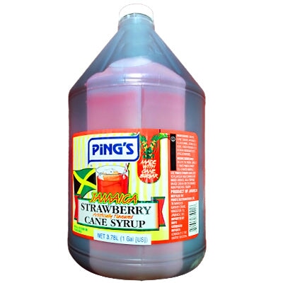 Ping's Strawberry Cane Syrup 3.78L