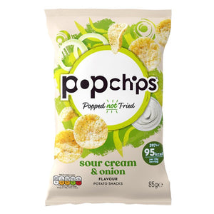 Popchips Sour Cream & Onion Flavour Potato Snacks 85g