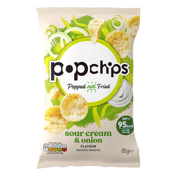 Popchips Sour Cream & Onion Flavour Potato Snacks 85g