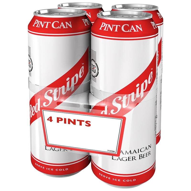 Red Stripe Jamaican Lager Can 4x568ml