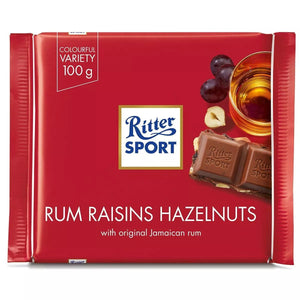 Ritter Sport Rum Raisin Hazelnuts Chocolate 100g