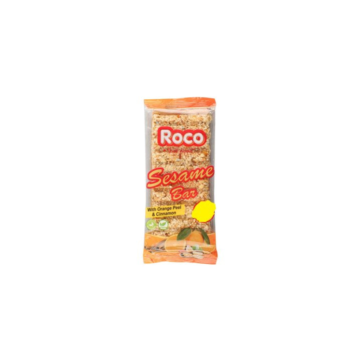 Roco Sesame Bar With Orange Peel & Cinnamon 50g
