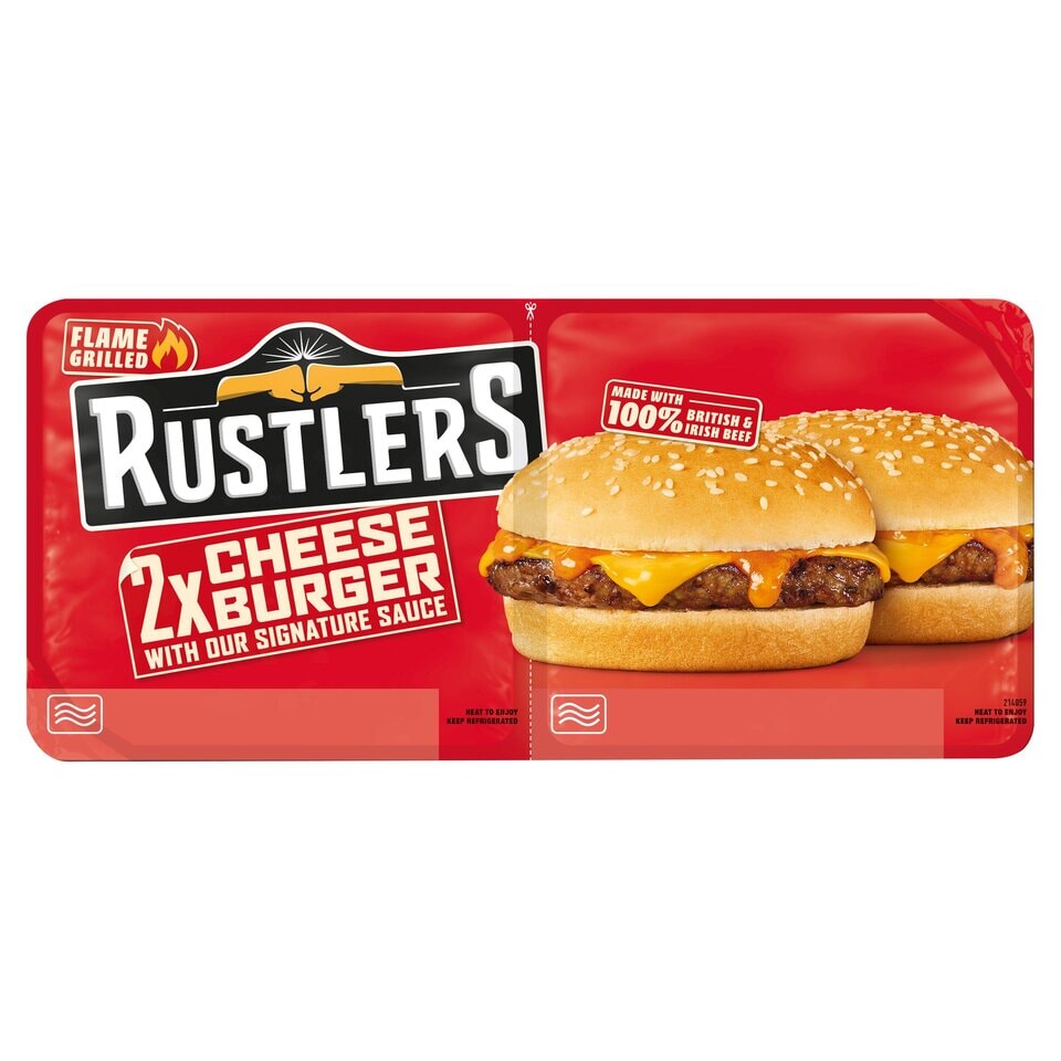 Rustlers Cheese Burger Twin Pack 280g