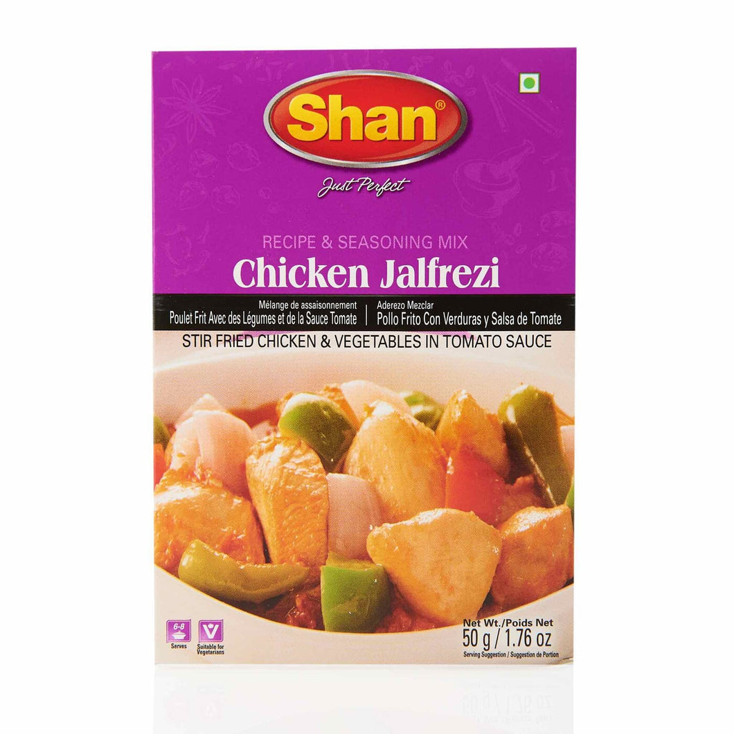 Shan Chicken Jalfrezi Stir Fried Chicken & Vegetables In Tomato Sauce Recipe & Seasoning Mix 50g