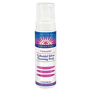 Colloidal Silver Foaming Soap By Heritage Store -Unscented 8oz (240ml)