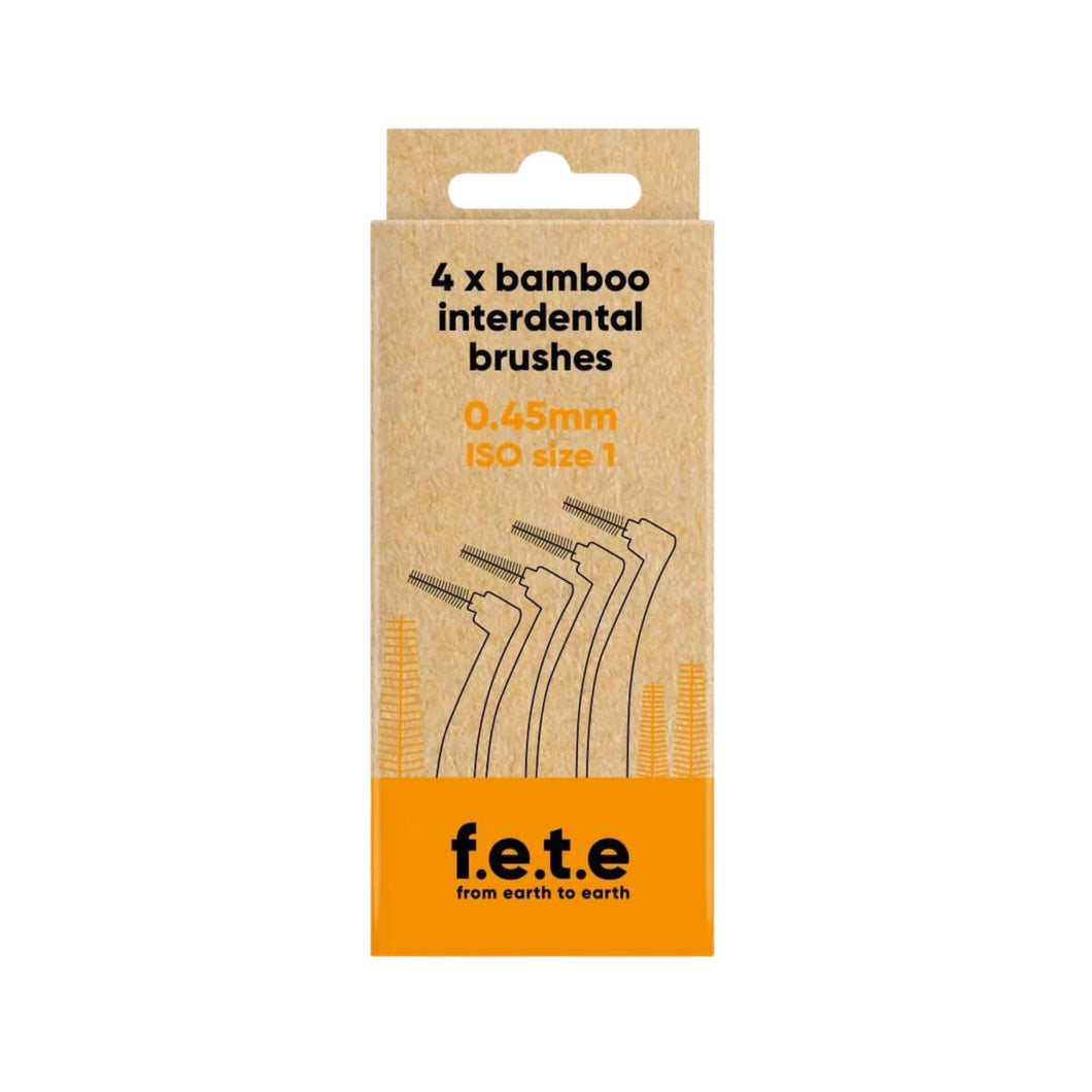 f.e.t.e Bamboo Interdental Brushes Orange (0.45mm | ISO Size 1) 4pcs