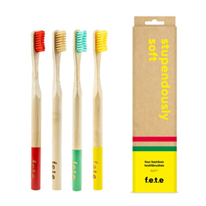 f.e.t.e Bamboo Toothbrush 4pk Soft Stupendously Soft