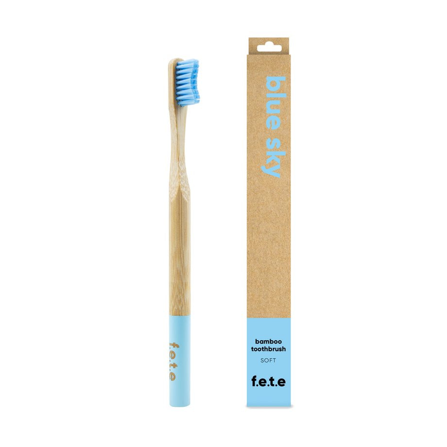 f.e.t.e from earth to earth Adult Bamboo Toothbrush - Light Blue