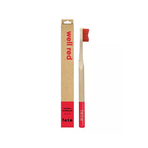f.e.t.e from earth to earth Adult Bamboo Toothbrush - Red