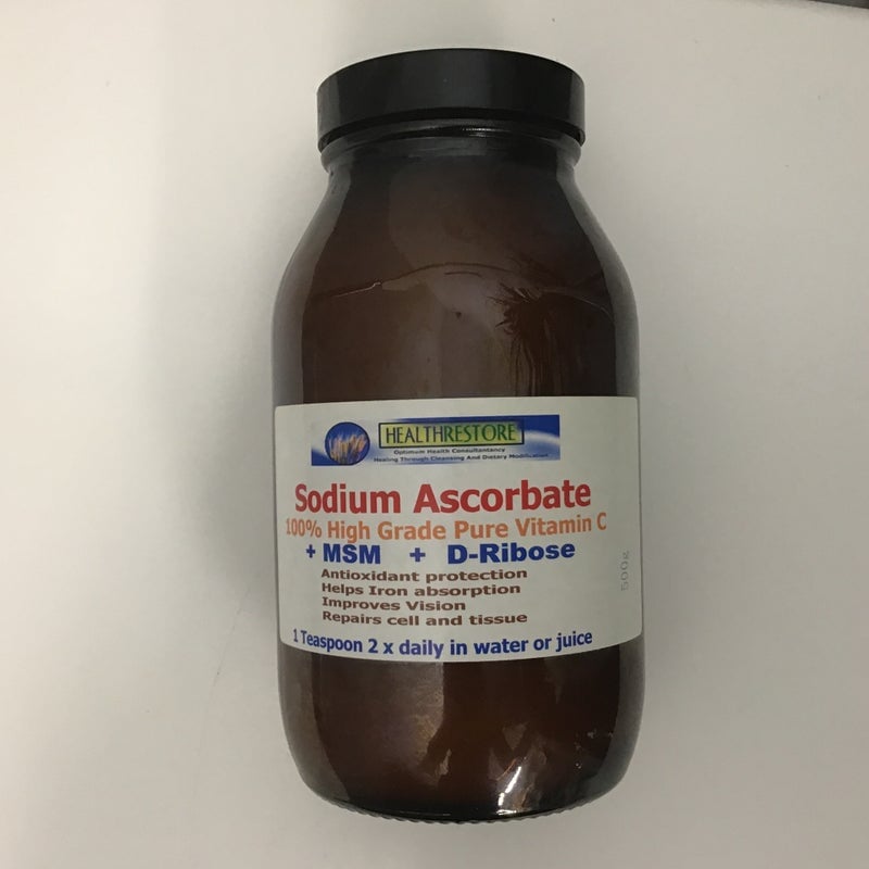 Health Restore Sodium Ascorbate High Grade Pure Vitamin C With MSM + D-Ribose + BCAA 500g