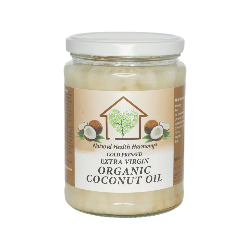 Natural Health Harmony Cold Pressed Extra Virgin Organic Coconut Oil 500ml