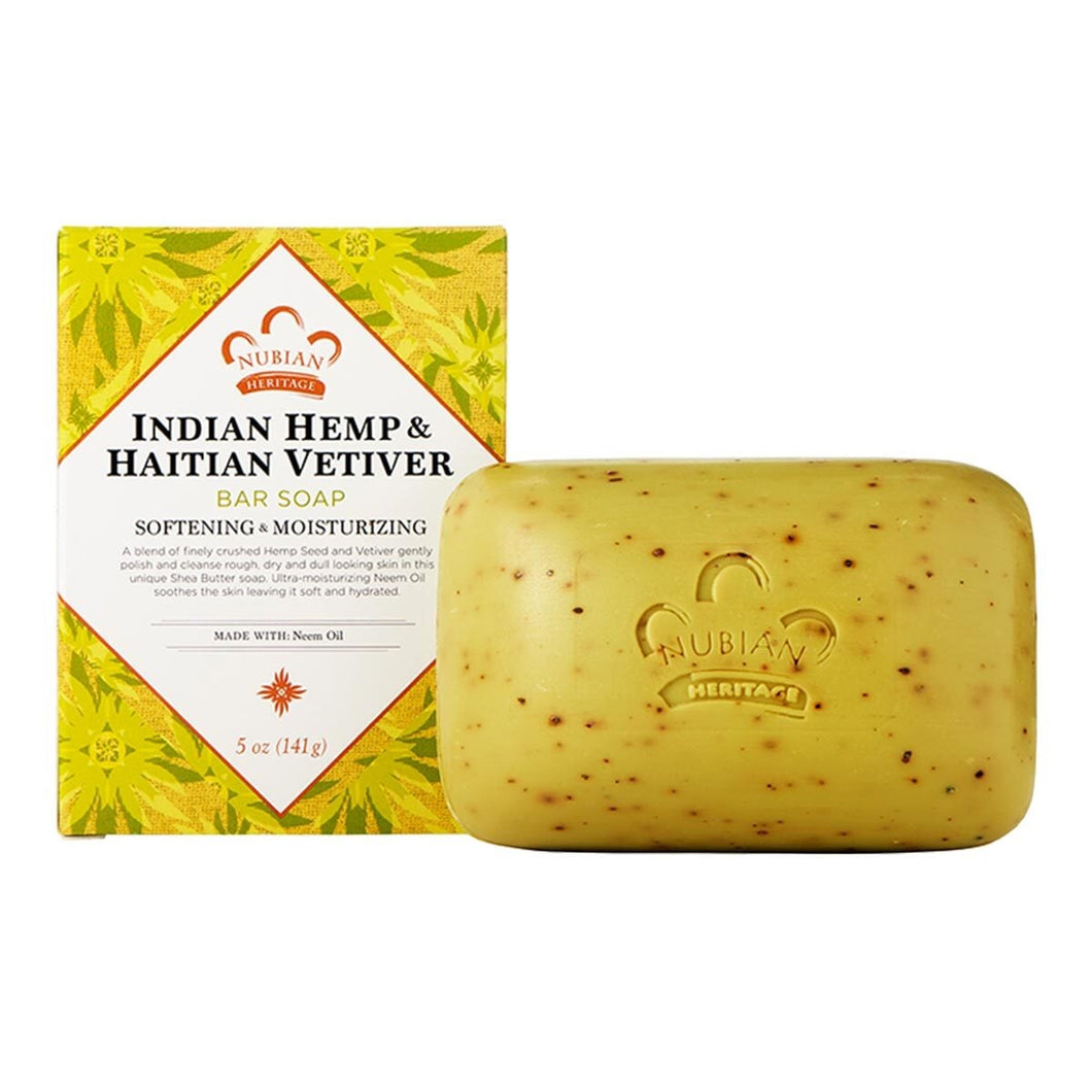Nubian Heritage Indian Hemp & Hatian Vetiver Bar Soap 5oz (142g)