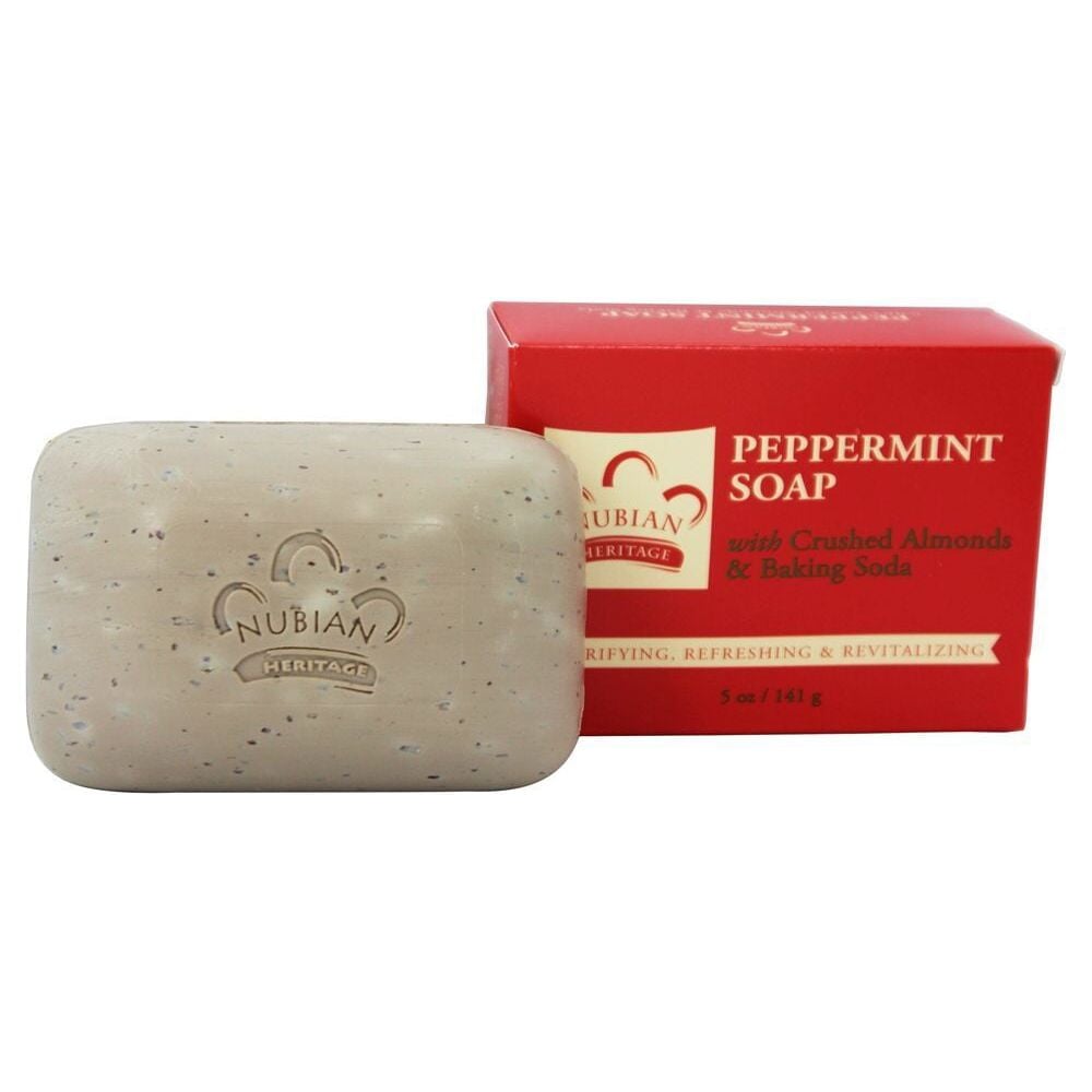 Nubian Heritage Peppermint Soap With Crushed Almonds & Baking Soda 5oz (141g)