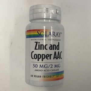Solaray Zinc and Copper AAC 60 Caps